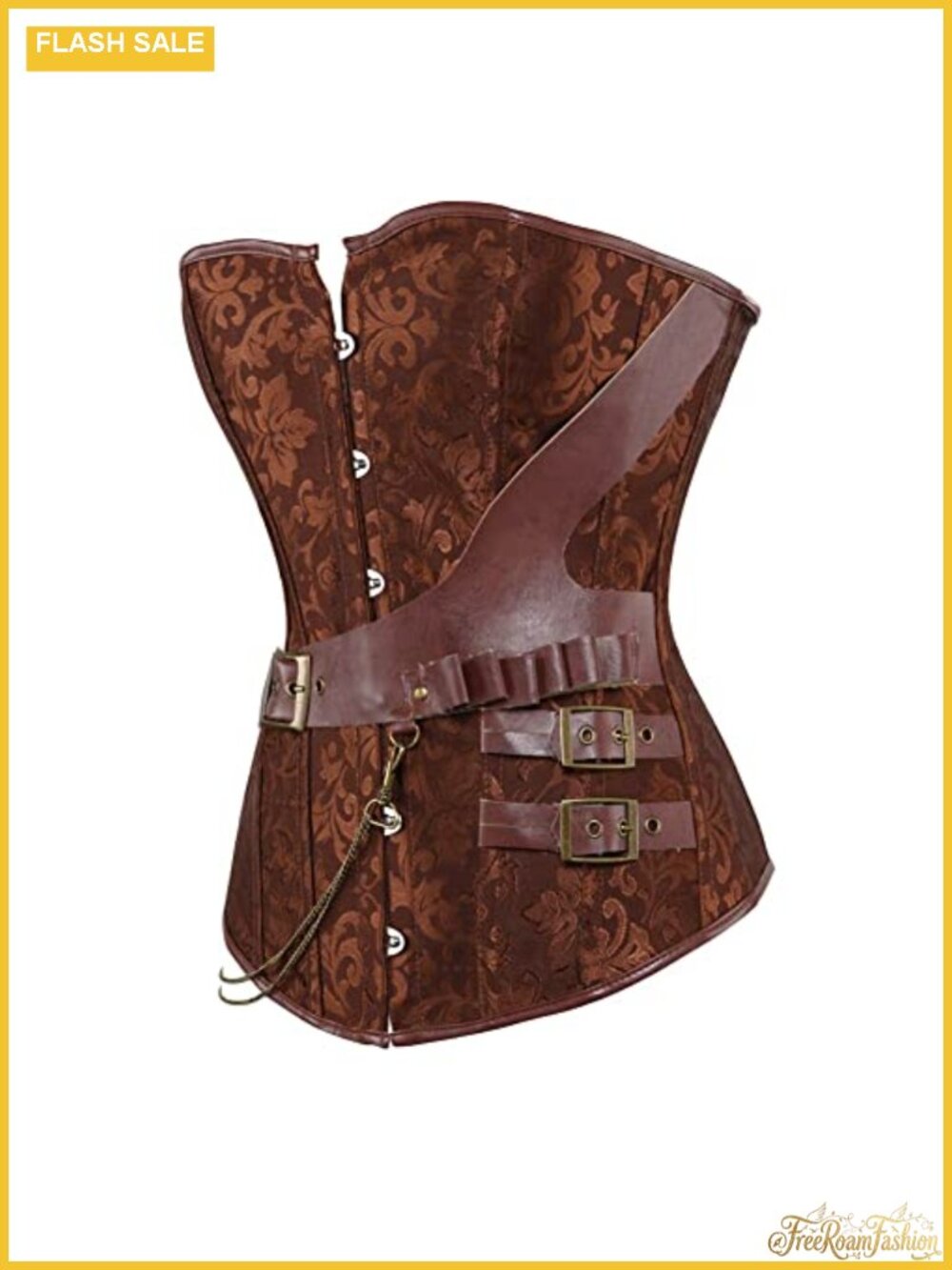 Steampunk Jacquard Corset Bustier Top Lace-Up Steel Boned Renaissance